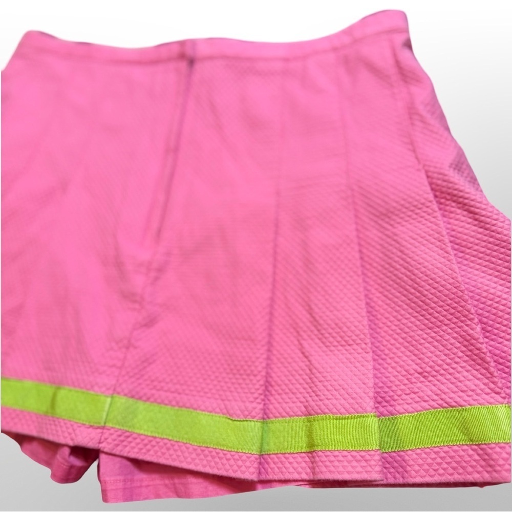 💖 Lilly Pulitzer Preppy Pink Tennis Skort | Lime Green Trim | Size 4 - Picture 7 of 11